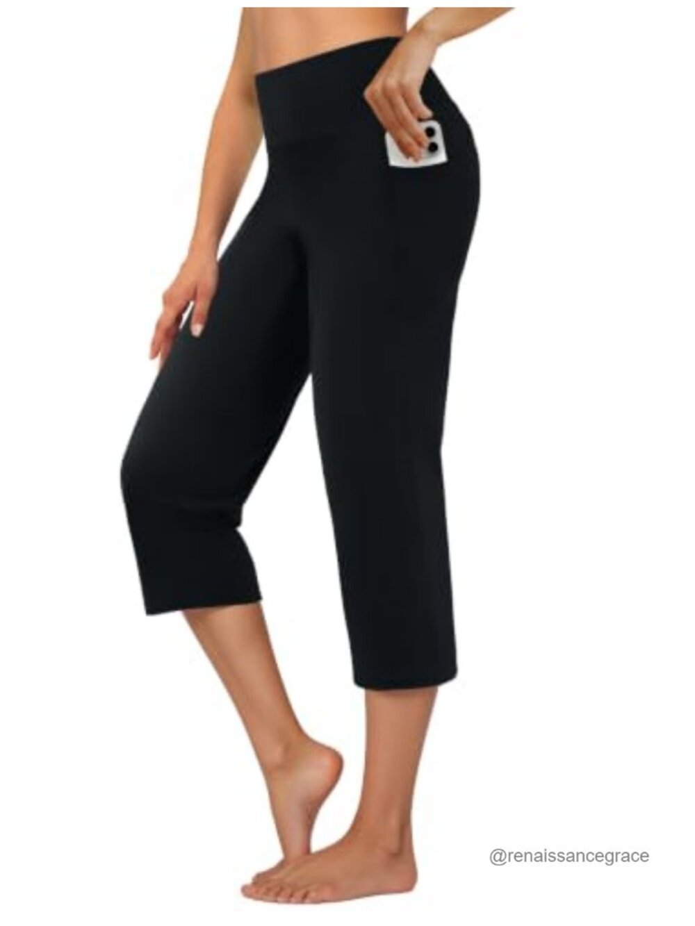 Women's High Waist Capri Yoga Pants with Pockets, 4-Way Stretch, Squat Proof,